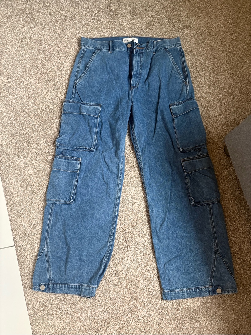 Denim Forum women’s Blue Relaxed Cargo Jeans